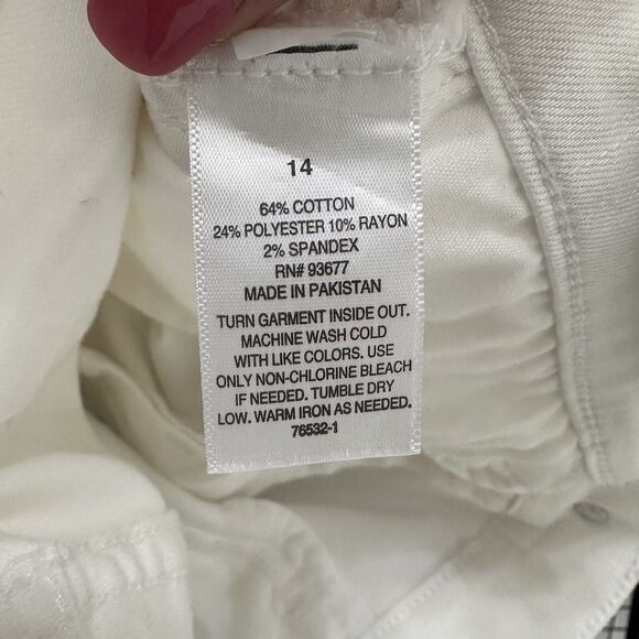 ANA High Rise Midi Short 14 White 5" Inseam Rolled Cuff Summer Chino Pockets NEW - Picture 9 of 9